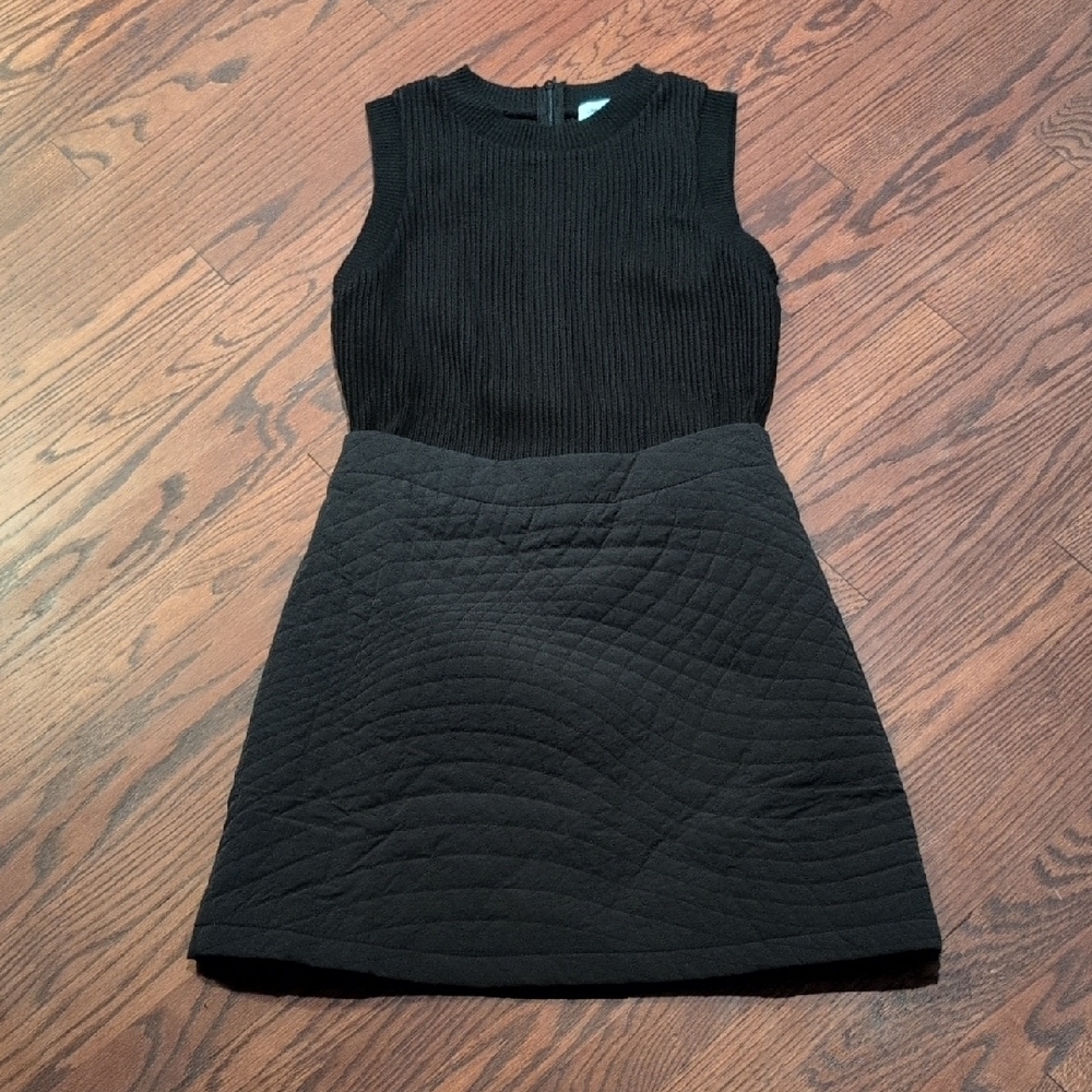 Urban Revivo - Black Quilted Skirt Sleeveless Workwear Dress